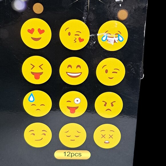 12 Piece Glass Emoji Christmas Balls Ornaments Pendant for Christmas Tree - Picture 9 of 15